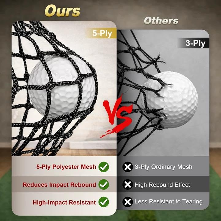 DHUAFDD Golf Hitting Net 10x8ft with HD Simulator Screen & Target Cloth, Indoor Outdoor Training Cage