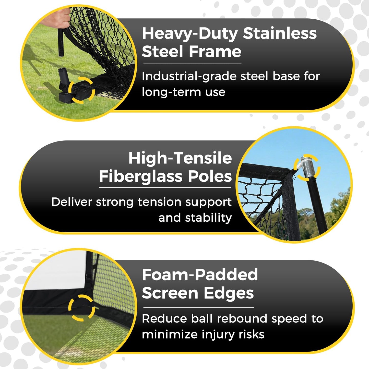 MangoStar Golf Net 11x8ft Simulator with HD Impact Screen & Target Cloth, Heavy Duty Practice Cage for Indoor Outdoor Use