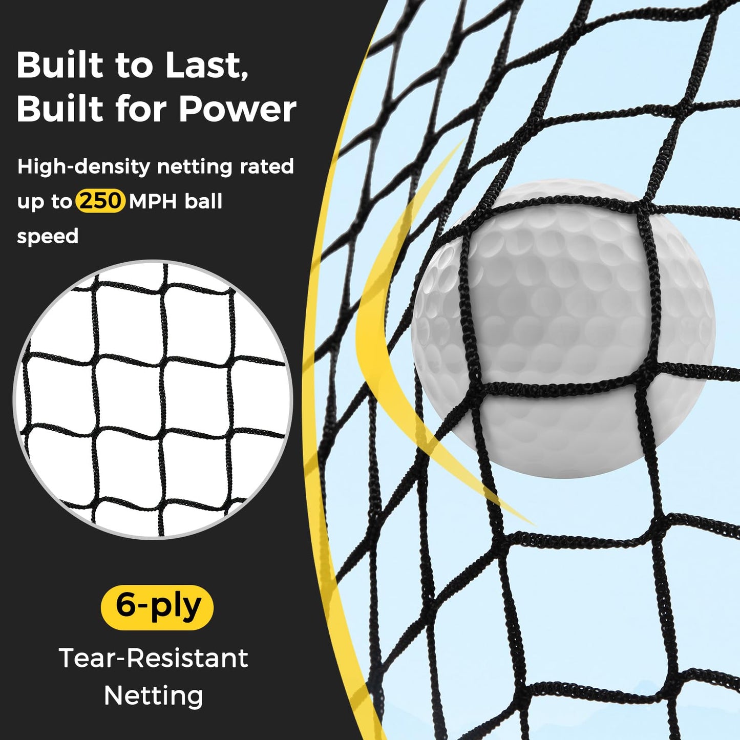 MangoStar Golf Net 11x8ft Simulator with HD Impact Screen & Target Cloth, Heavy Duty Practice Cage for Indoor Outdoor Use