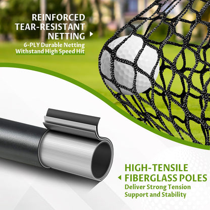 Golf Net 11x8ft Simulator Hitting Net with Impact Screen & Target Cloth, Heavy Duty, Indoor Outdoor